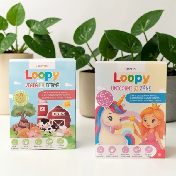 Loopy - set cartonase reutilizabile pentru copii pachet imaginatie
