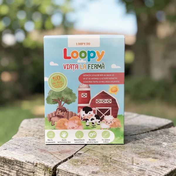 Loopy - set cartonase reutilizabile pentru copii viata la ferma
