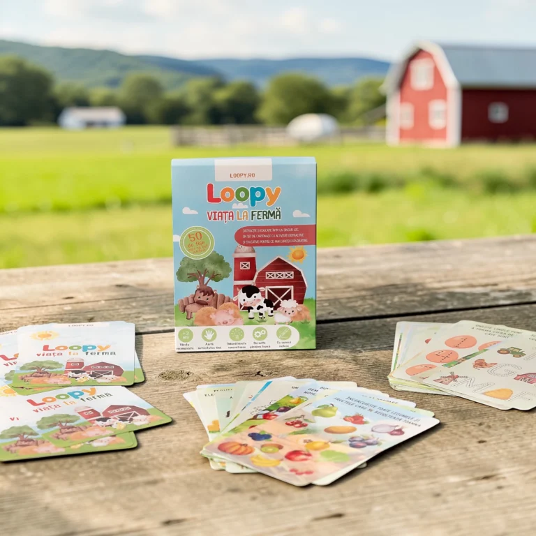 Loopy - set cartonase reutilizabile pentru copii viata la ferma